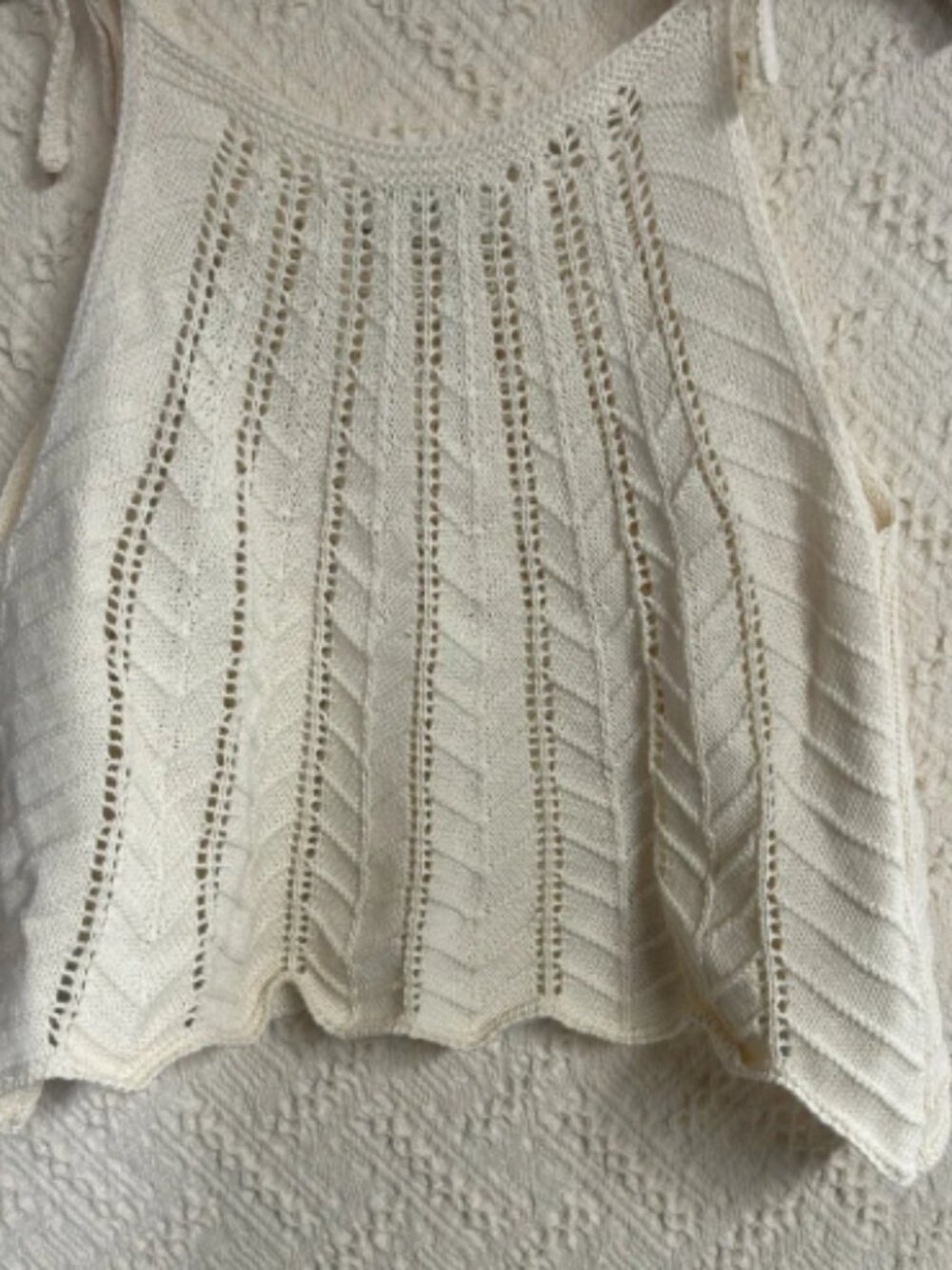 Sadie & Sage Cream Crochet Knit Crop Top